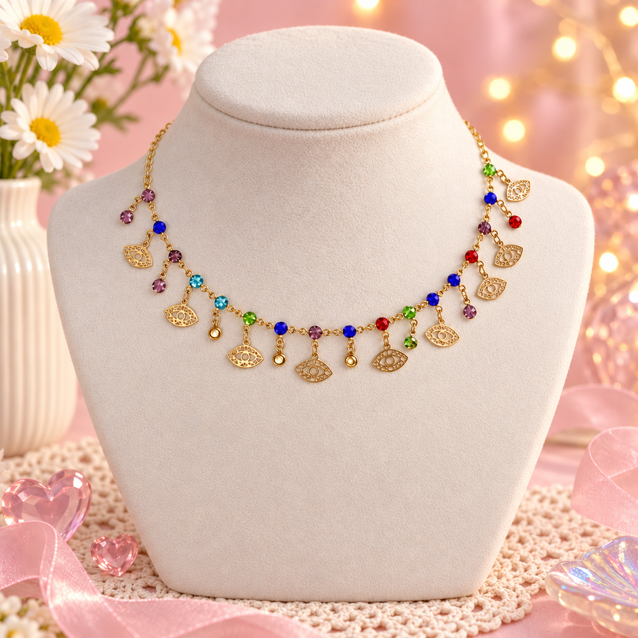Nazar Squad – Multicolour Evil Eye Charm Necklace