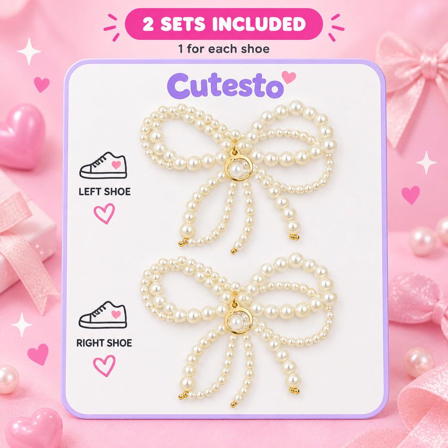 Coquette Core – Pearl Bow Shoe Charm