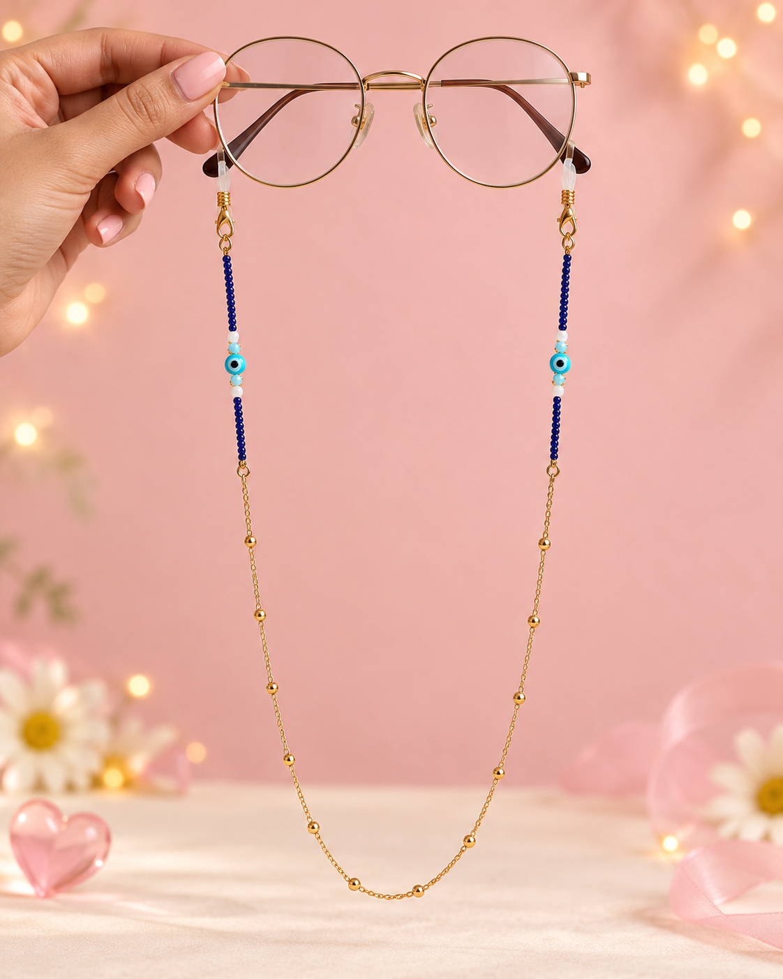 Nazar Off – Evil Eye Gold Sunglass Chain