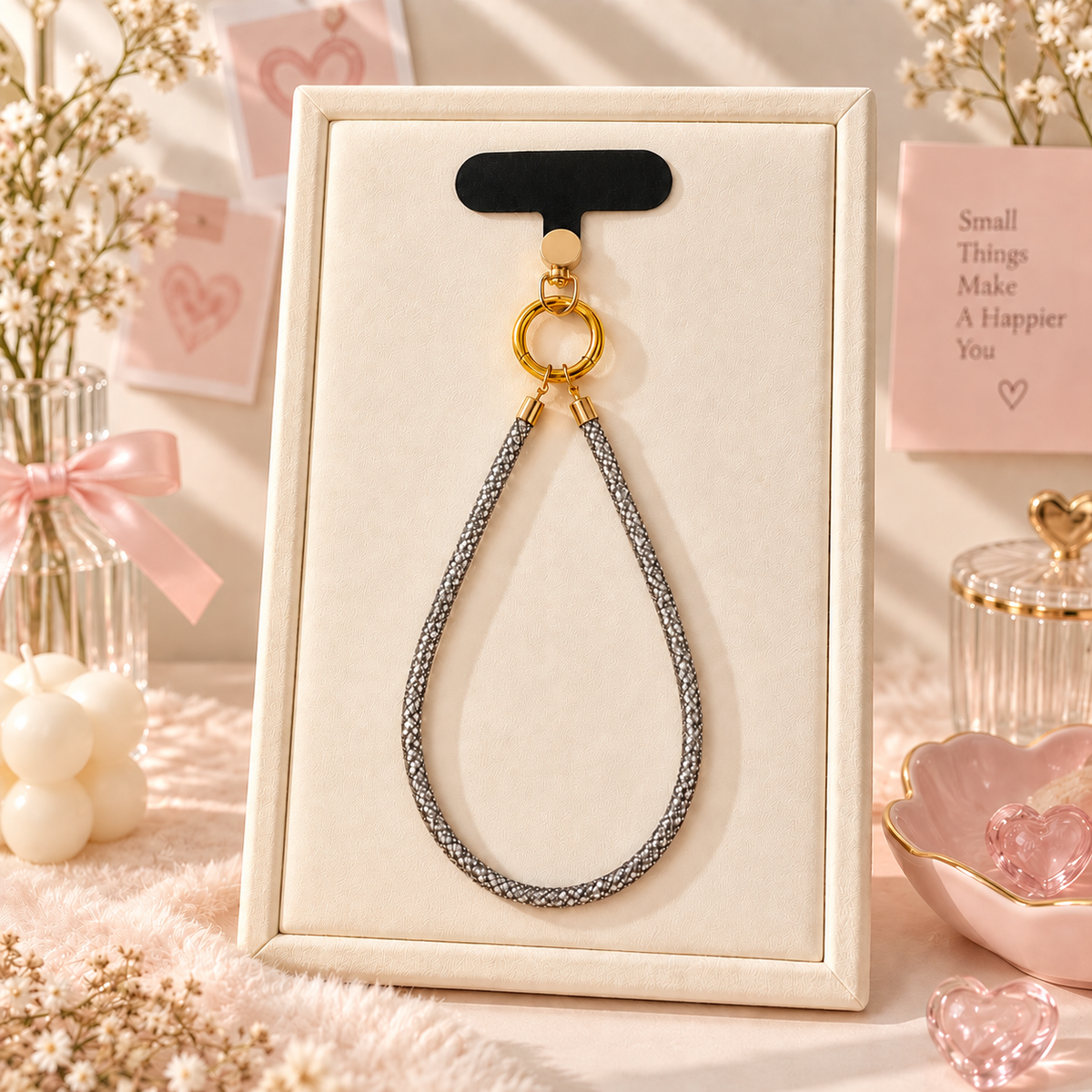Silver Lining – Braided Wrist Strap Phone Charm