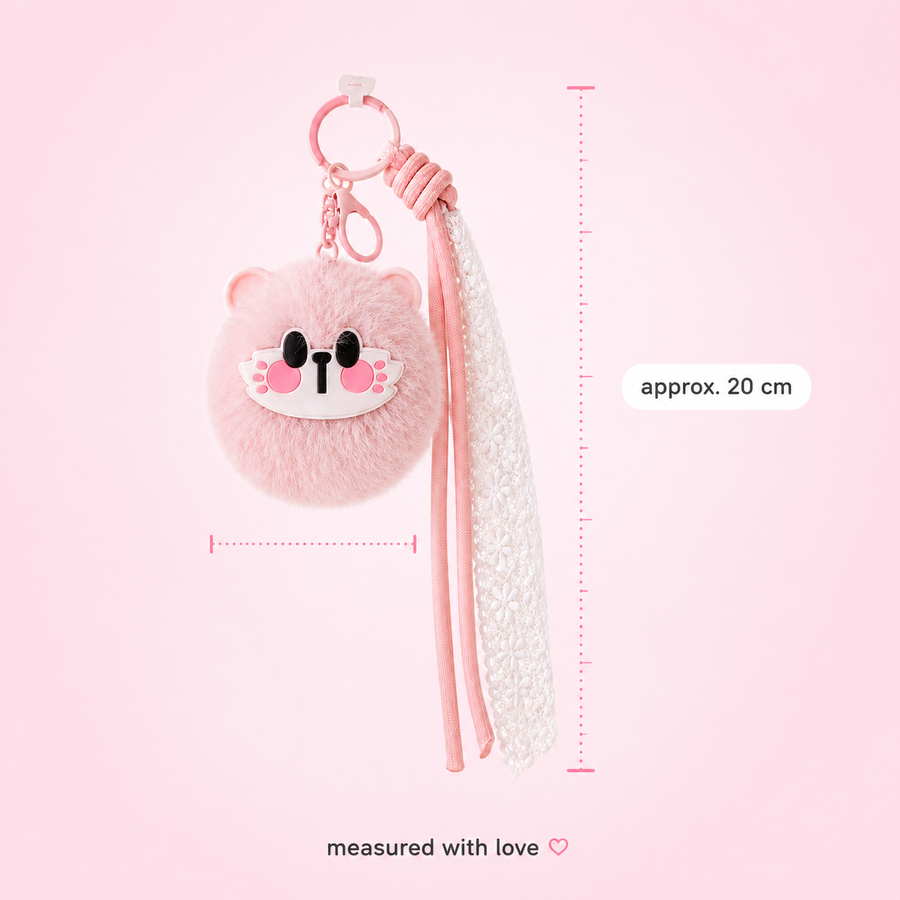 Cute fluffy purse charm with mirror by Cutesto – photo 5