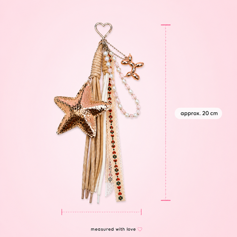 Premium golden star purse charm by Cutesto – photo 5