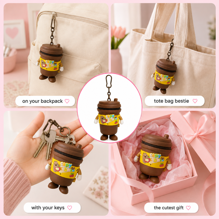 Tumbler Mini Pouch Bag Charm – Cute Zipper Keychain Pouch