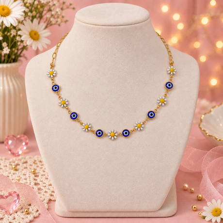 Daisy Nazar – Daisy & Evil Eye Charm Necklace