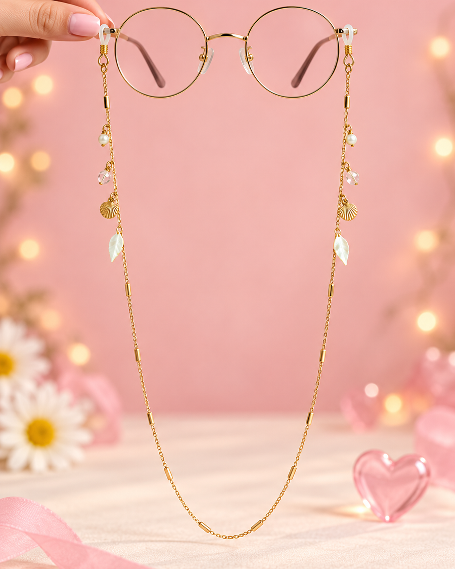 Shell Yeah – Seashell & Pearl Gold Sunglass Chain