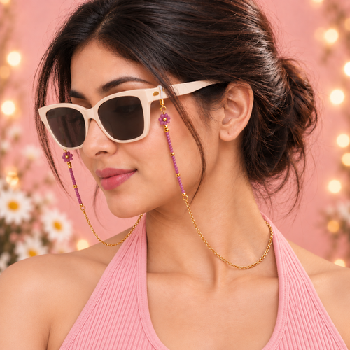 Daisy Era – Purple Beaded Daisy Sunglass Chain