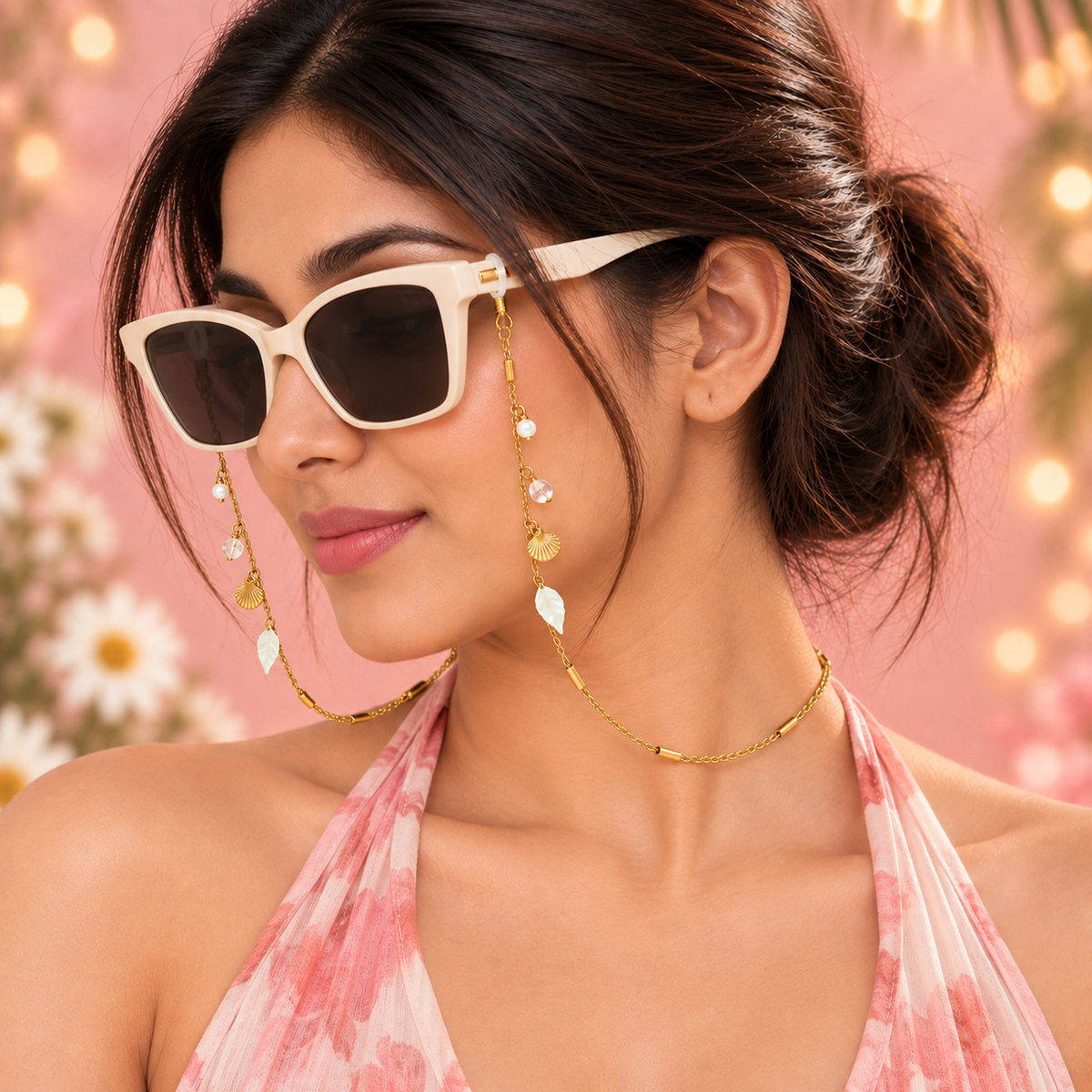 Shell Yeah – Seashell & Pearl Gold Sunglass Chain