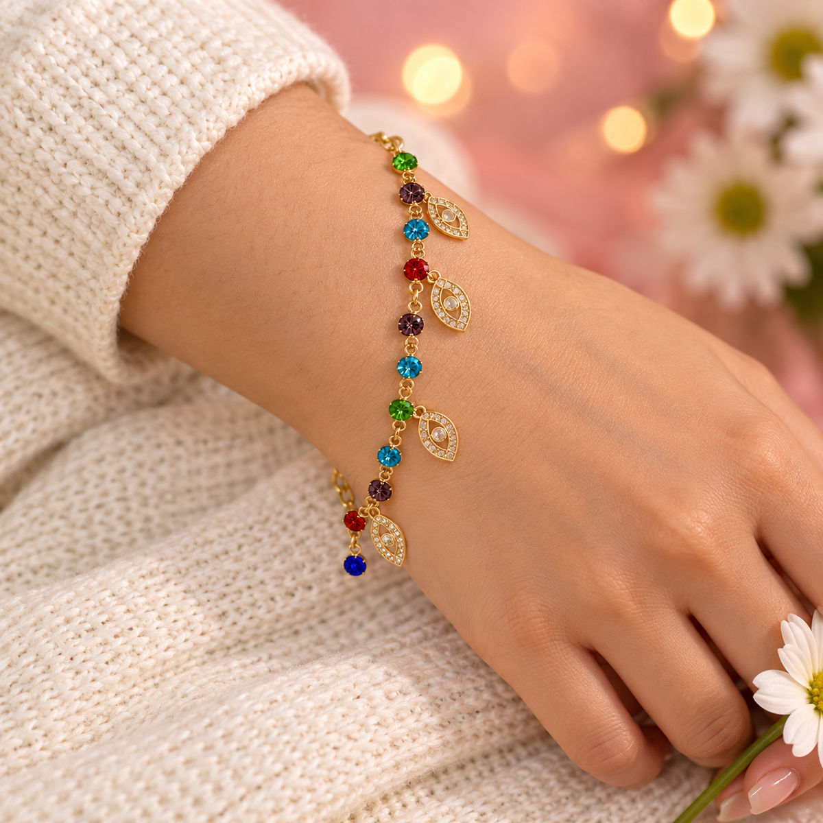 Nazar Squad – Multicolour Evil Eye Charm Bracelet