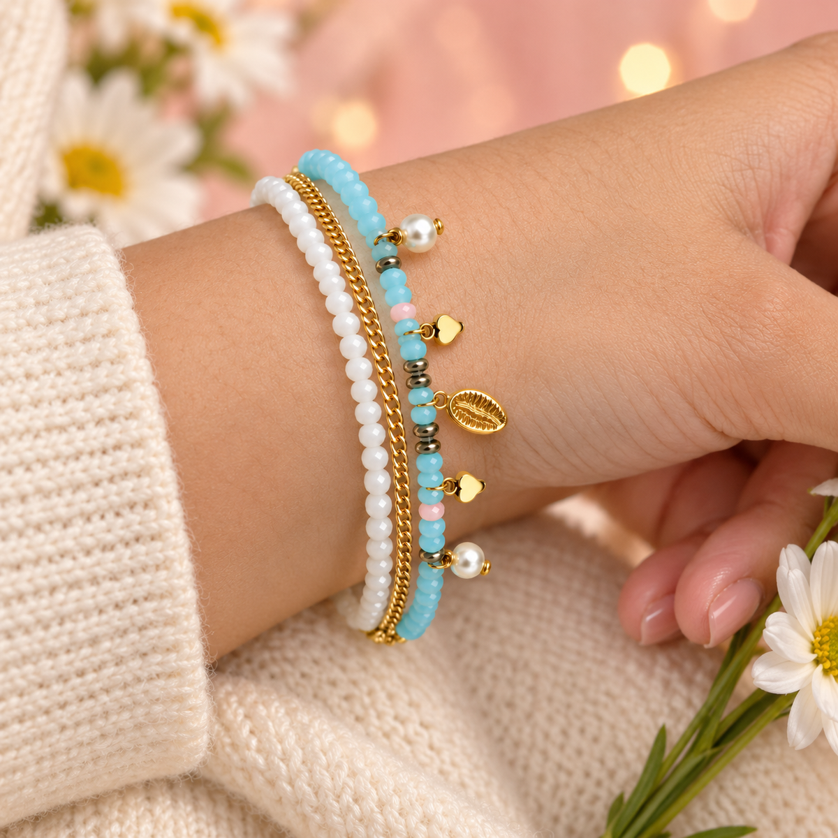 Shore Thing – Beach Bracelet Stack (Set of 3)