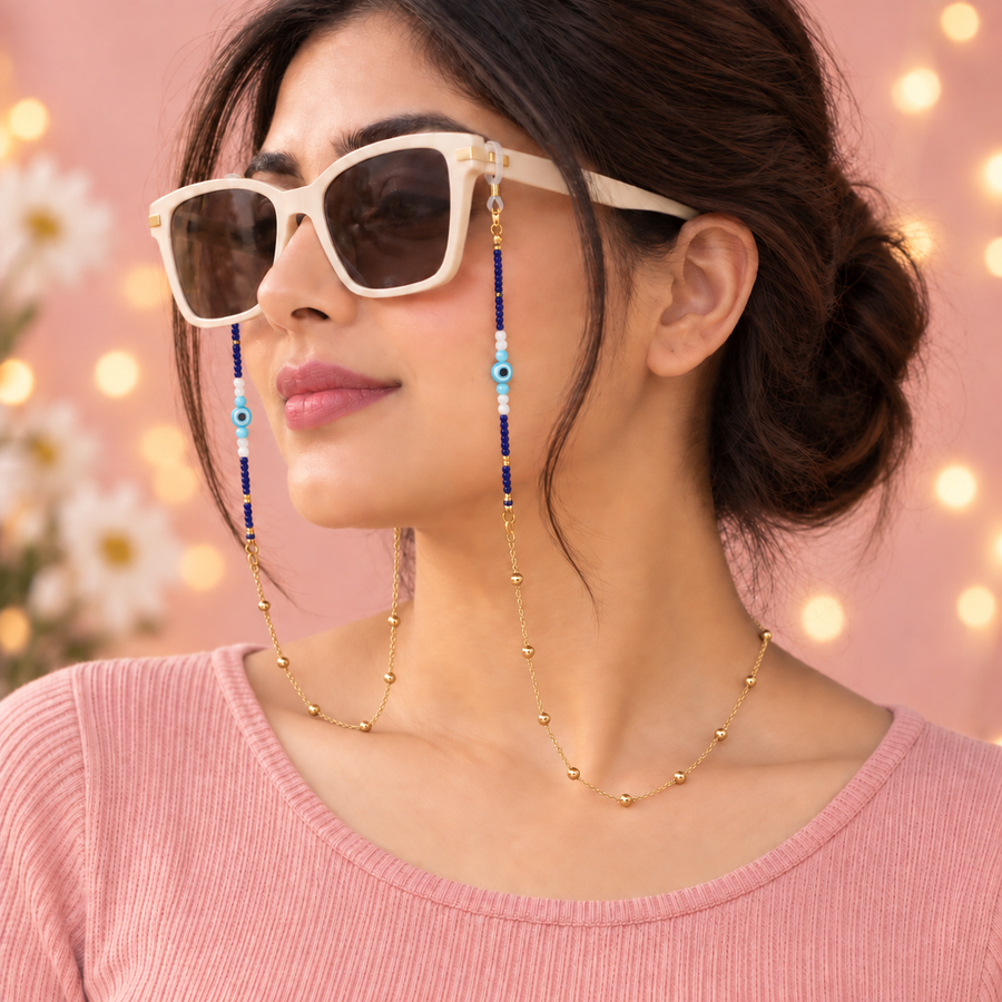 Nazar Off – Evil Eye Gold Sunglass Chain