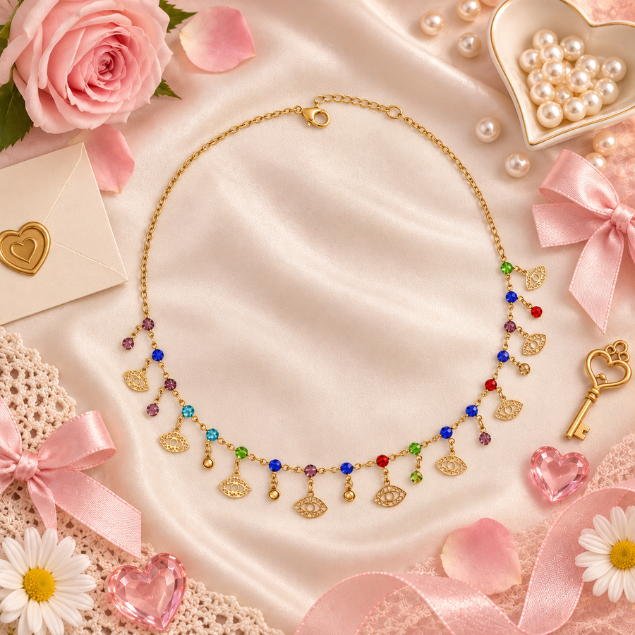 Nazar Squad – Multicolour Evil Eye Charm Necklace