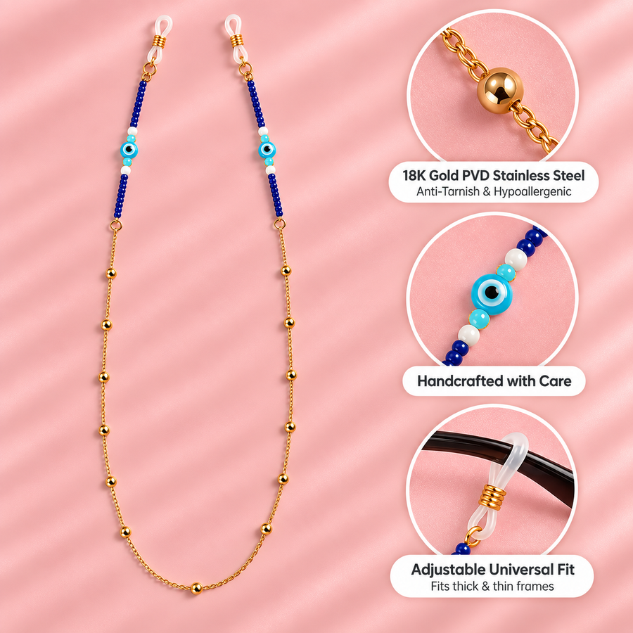 Nazar Off – Evil Eye Gold Sunglass Chain
