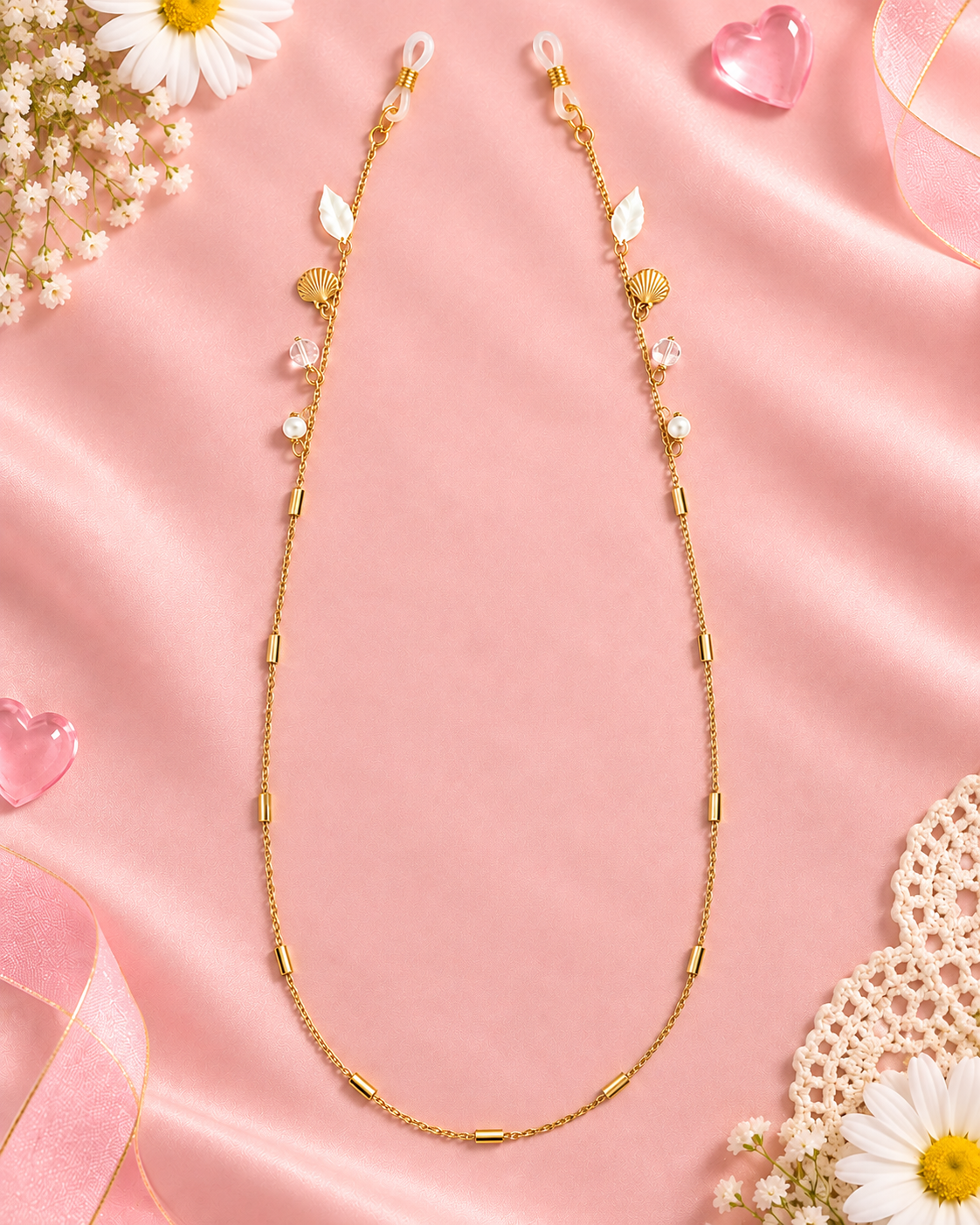Shell Yeah – Seashell & Pearl Gold Sunglass Chain