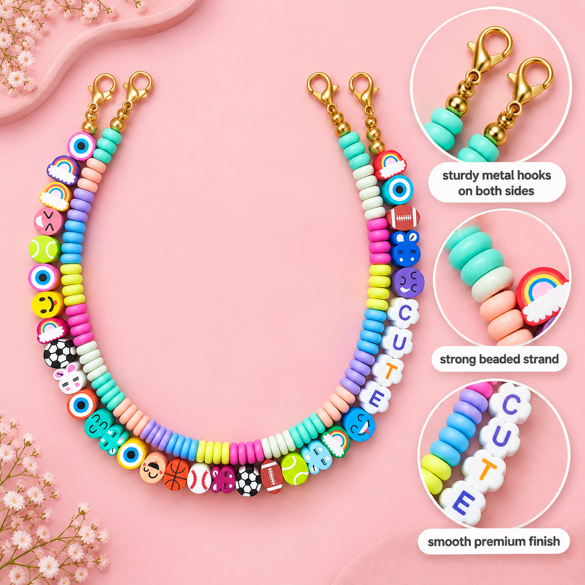 Certified Cute – Rainbow Beaded Shoe Chain Charm
