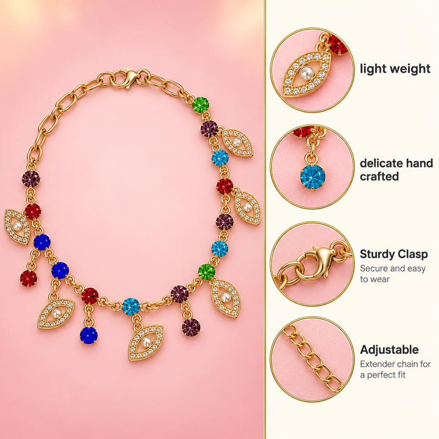 Nazar Squad – Multicolour Evil Eye Charm Bracelet