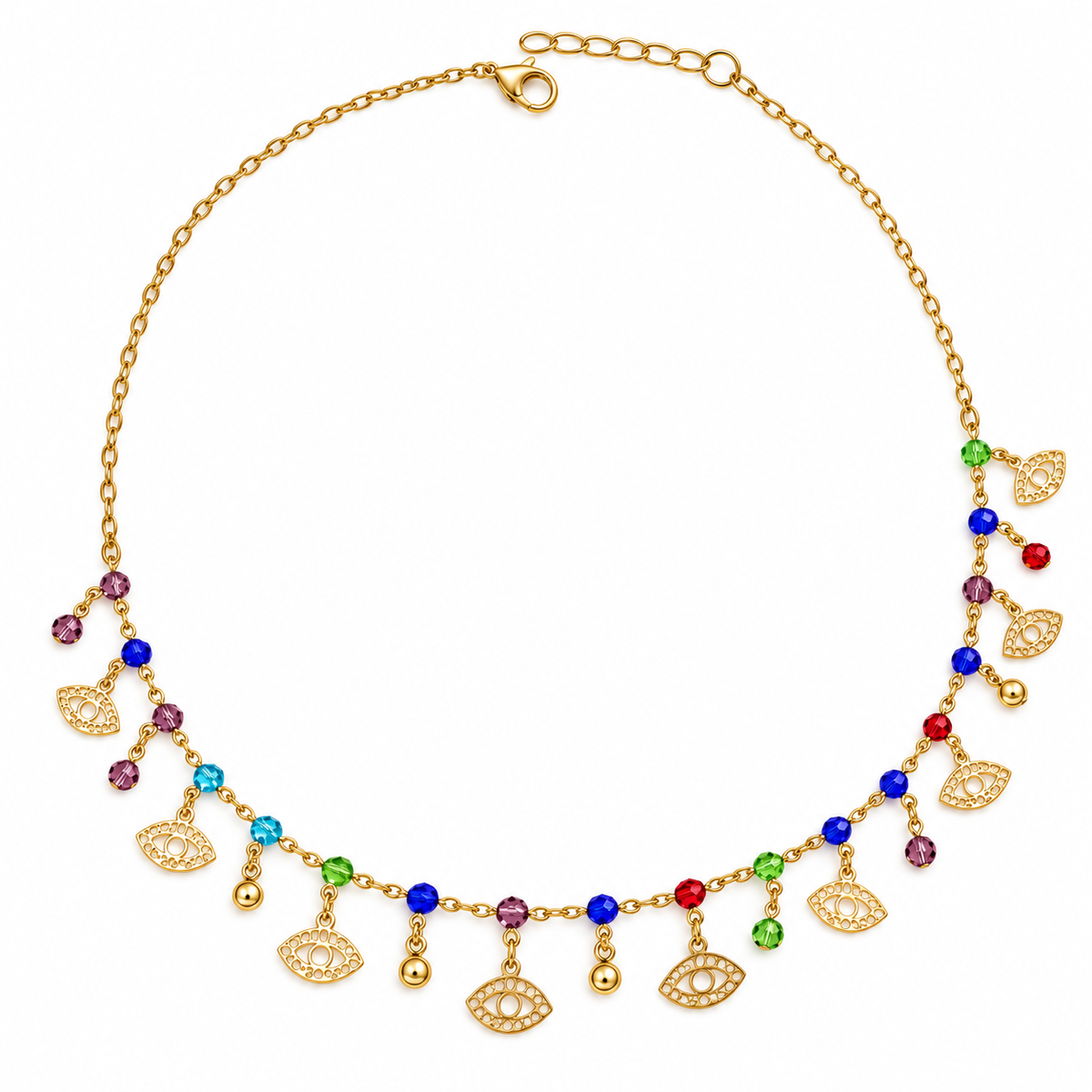 Nazar Squad – Multicolour Evil Eye Charm Necklace