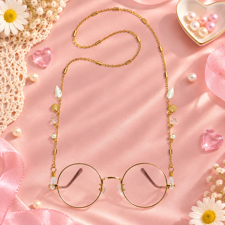 Shell Yeah – Seashell & Pearl Gold Sunglass Chain