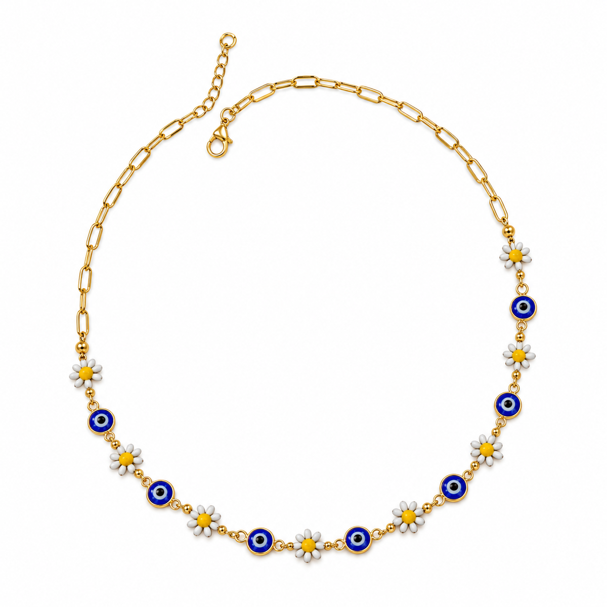 Daisy Nazar – Daisy & Evil Eye Charm Necklace