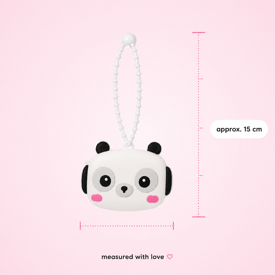 Panda Silicone Earphone Pocket Keychain – Mini Earbuds Pouch Charm