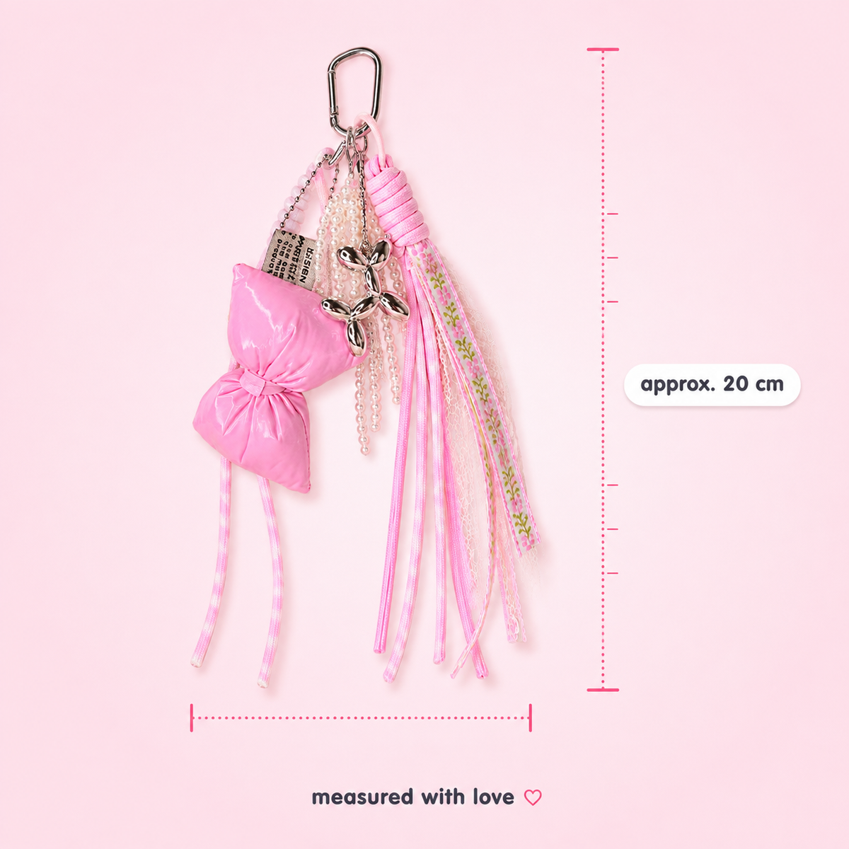 Soft pink bow purse charm by Cutesto – kawaii accessory – photo 5