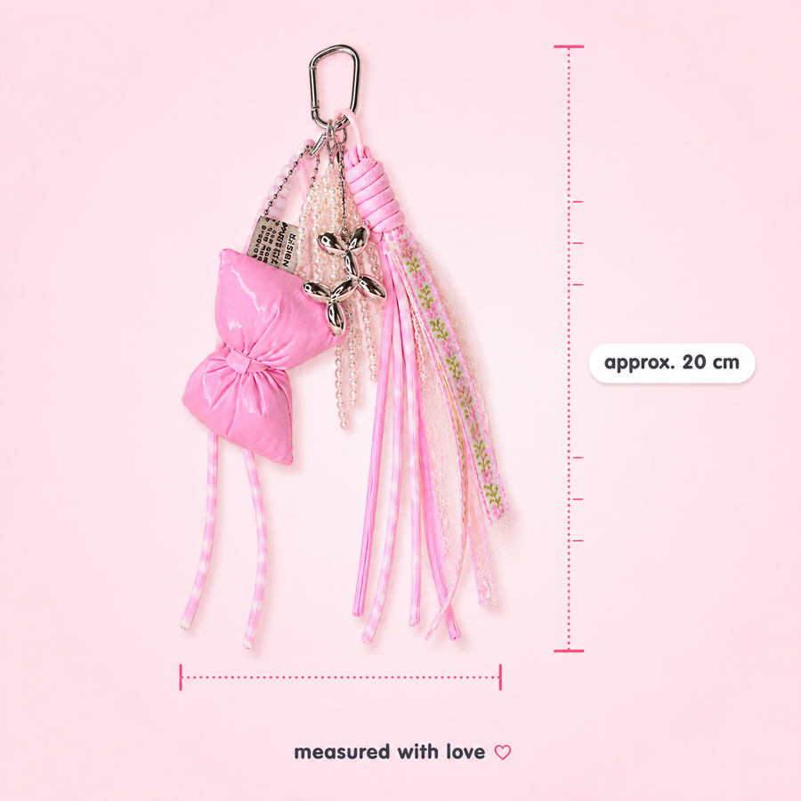Soft pink bow purse charm by Cutesto – kawaii accessory – photo 5