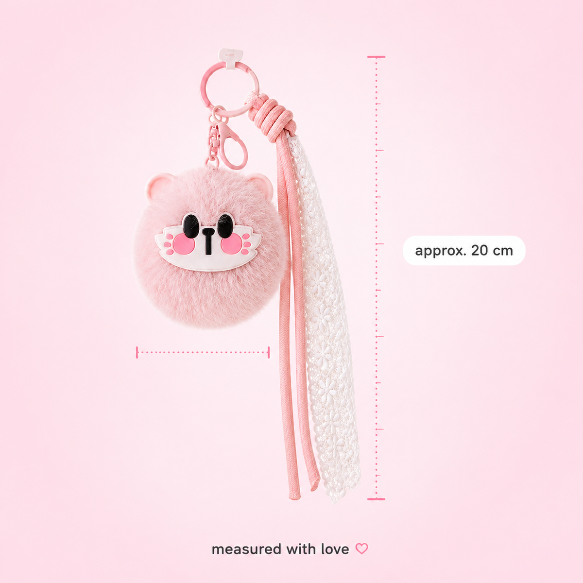Cute fluffy purse charm with mirror by Cutesto – photo 5