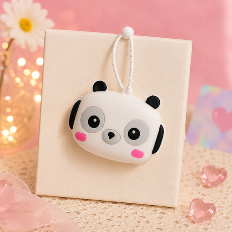 Panda Silicone Earphone Pocket Keychain – Mini Earbuds Pouch Charm