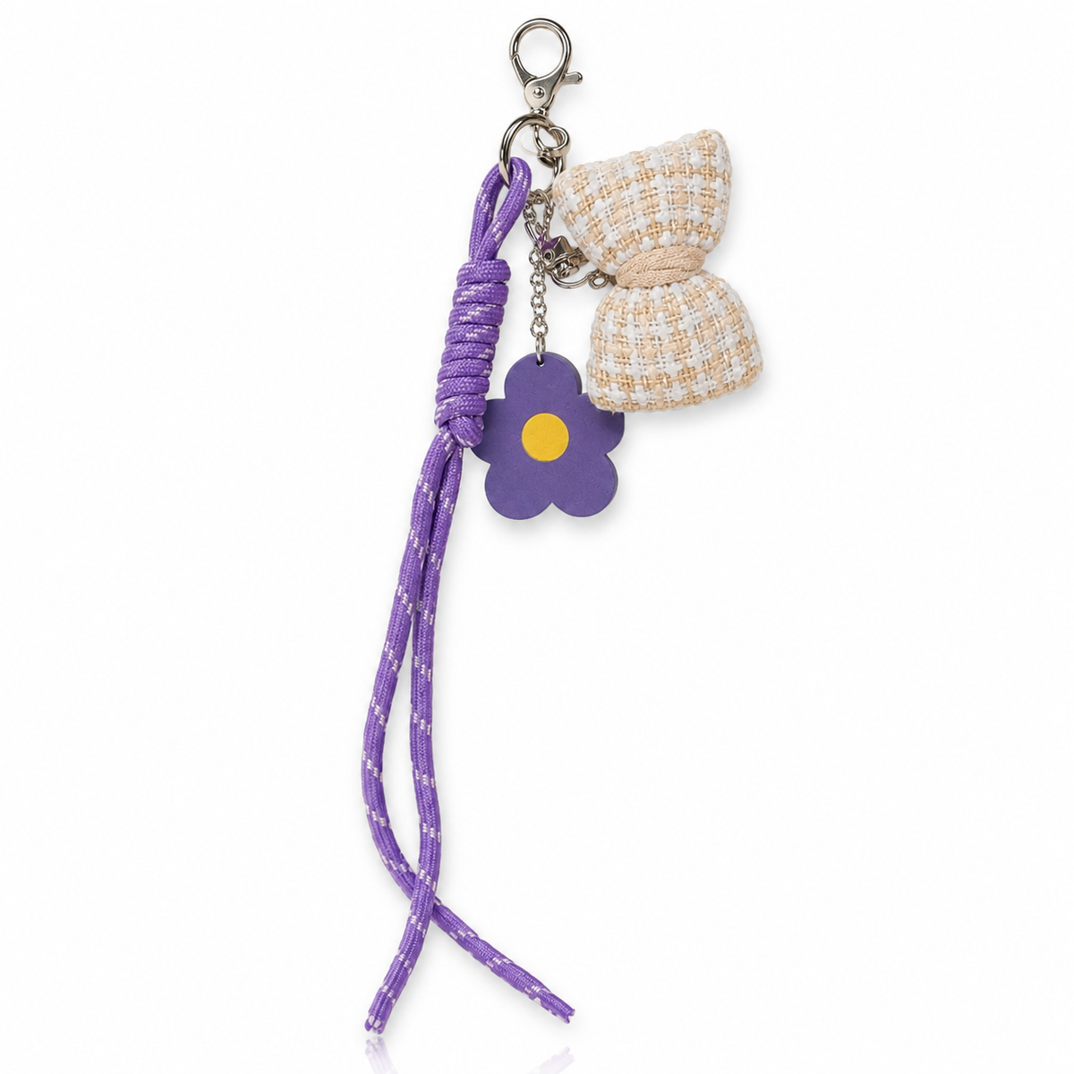 Lavender flower charm with cream-coloured bow – photo 2