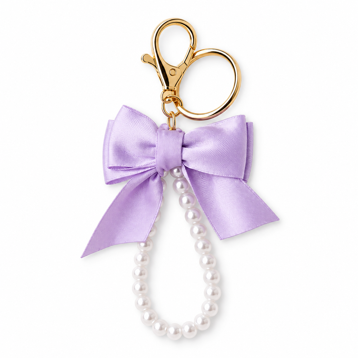 Lavender ribbon bow charm with delicate pearl bead detail – photo 2
