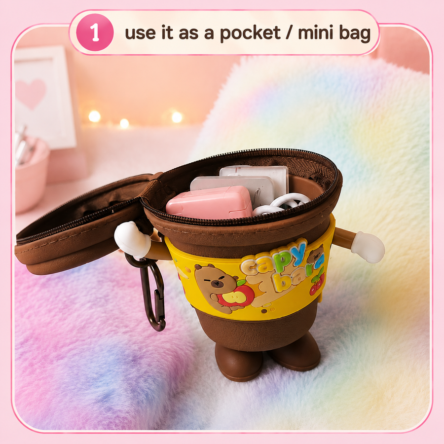 Tumbler Mini Pouch Bag Charm – Cute Zipper Keychain Pouch