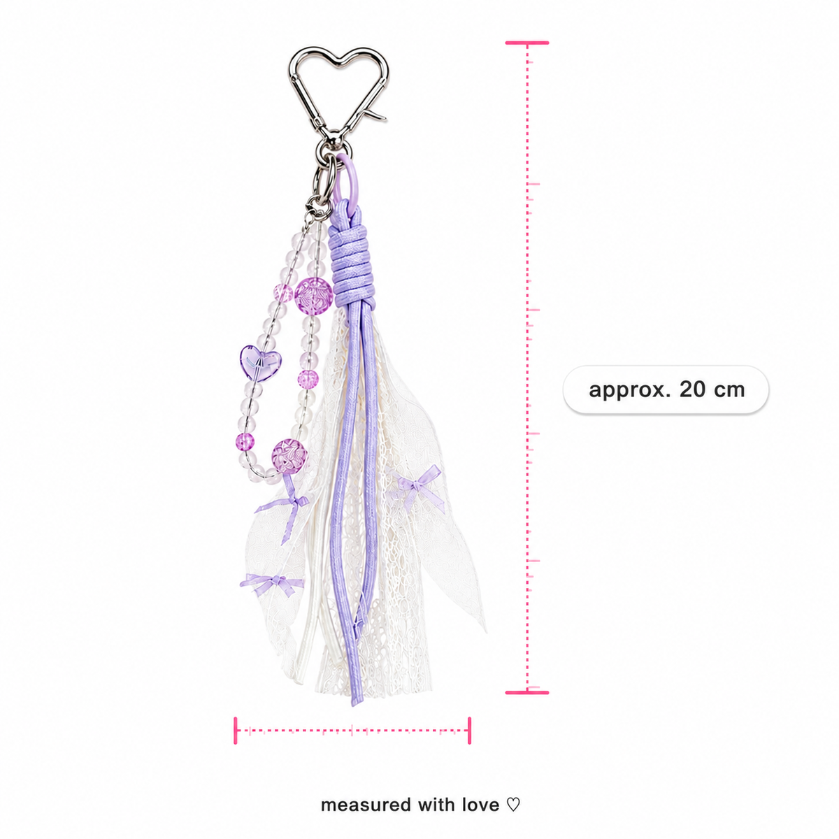 Delicate crystal bead charm with pearl cord – photo 2