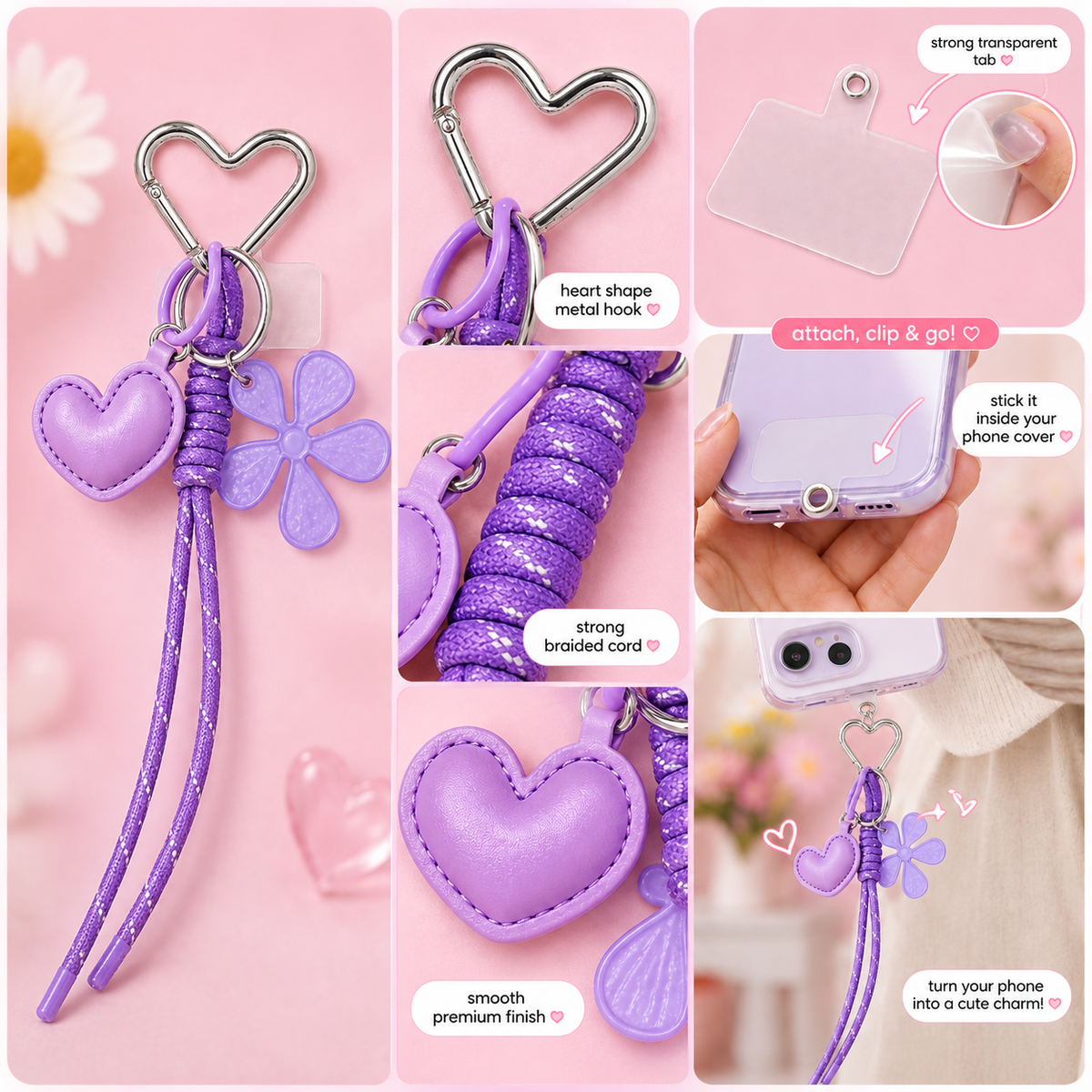 Cute flower charm for phone, keys or bag – photo 4