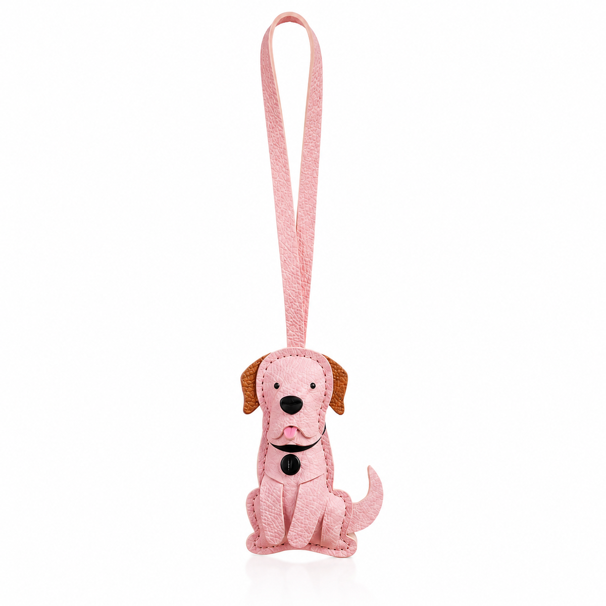 Pink Leather Dog Key Charm & Bookmark – Cute Tag for Keys, Bags & Books