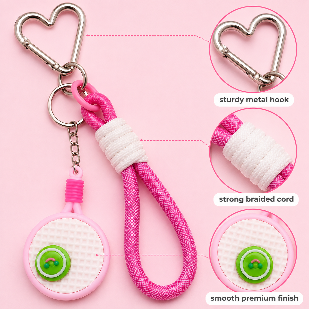 Cute racket bag charm – gift for badminton lovers – photo 4