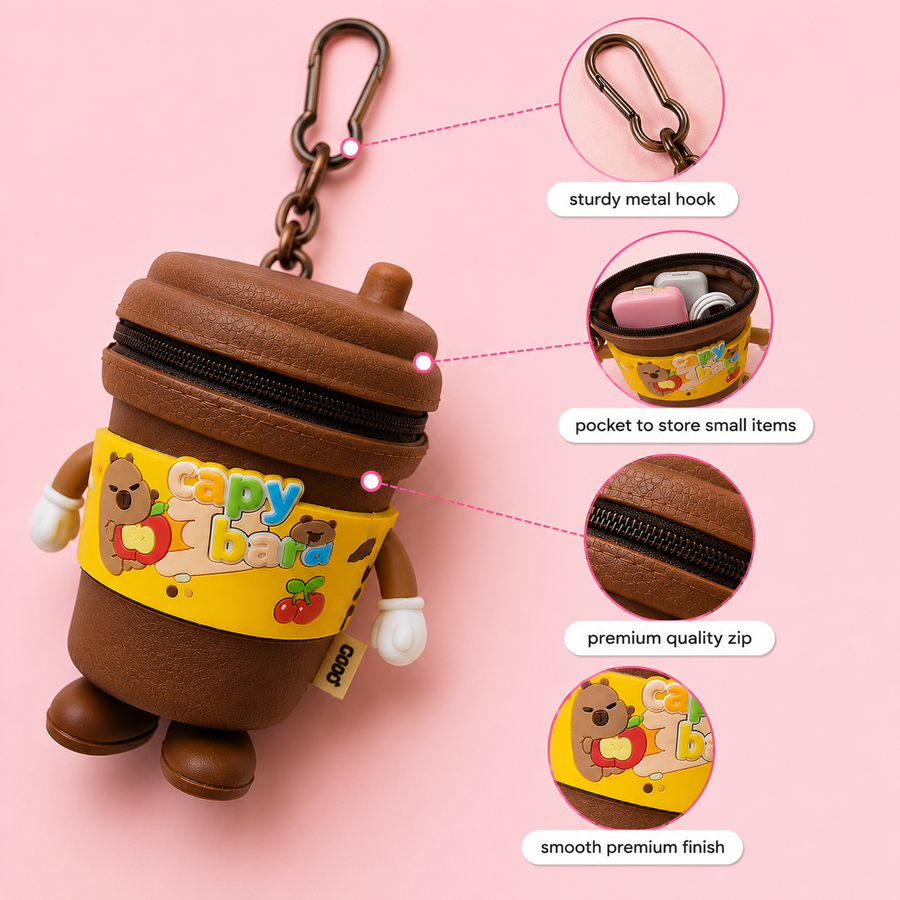 Tumbler Mini Pouch Bag Charm – Cute Zipper Keychain Pouch
