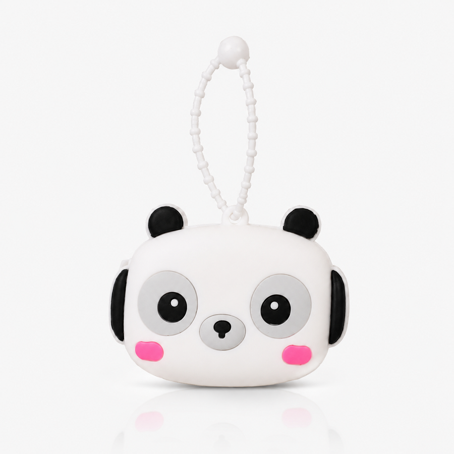 Panda Silicone Earphone Pocket Keychain – Mini Earbuds Pouch Charm