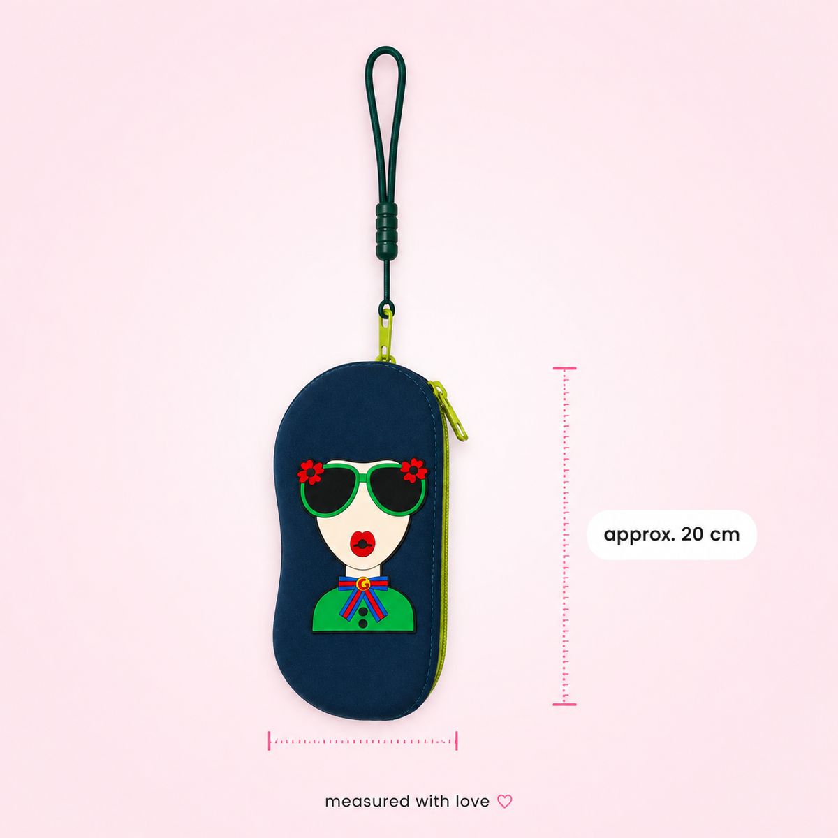 Silicone Sunglasses & Spectacles Pouch – Soft Zipper Glasses Case with Strap
