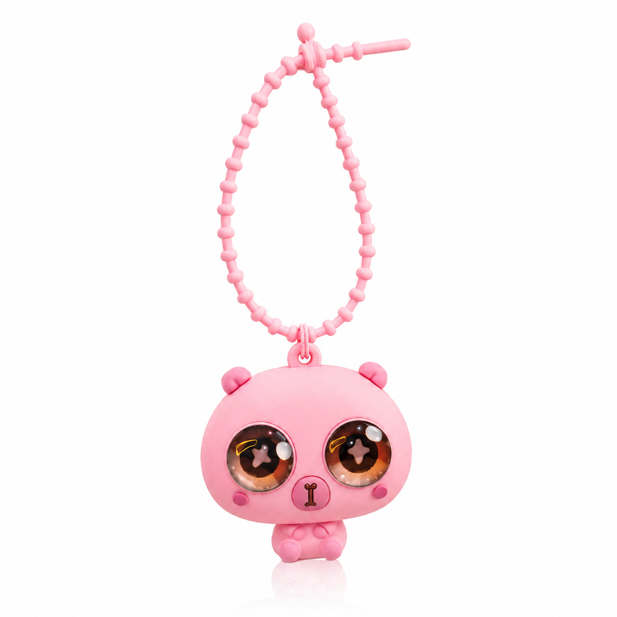 Pink Panda Pop-Up Eyes Squeeze Fidget Toy – Cute Silicone Sensory Keychain